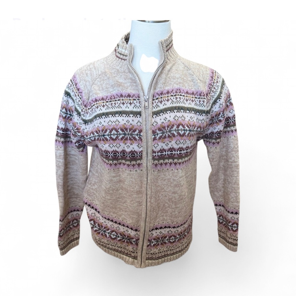 Vintage Tiara Women's Beige Patterned Jacket